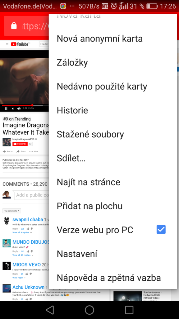 Obrázek: Jak poslouchat hudbu z YouTube zdarma i na telefonu s vypnutým displejem?