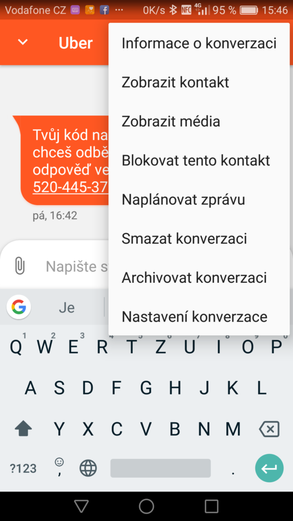 Obrázek: Jak naplánovat odeslání SMS a odložit odeslání zprávy na později?